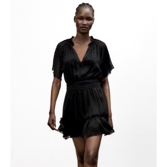 NWT Zara Swiss Dot Dress M - Picture 1 of 3